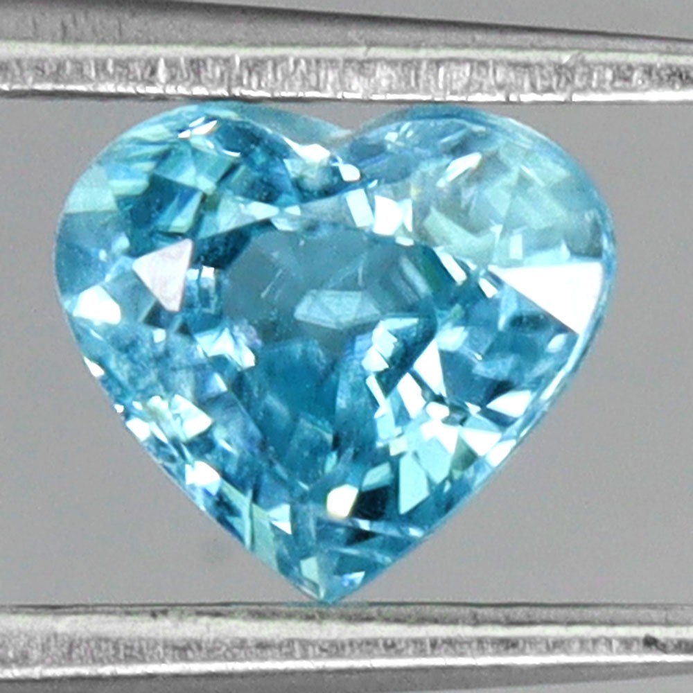 Heart Cut Natural Heated Seafoam Blue Zircon Cambodia 1.28ct 6mm Gemstone