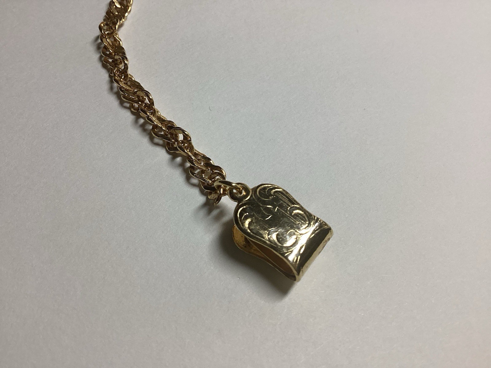 Bright Gold Watch Chain Horse Shoe Whip Silver Tone Horse Fob Vintage Free Ship