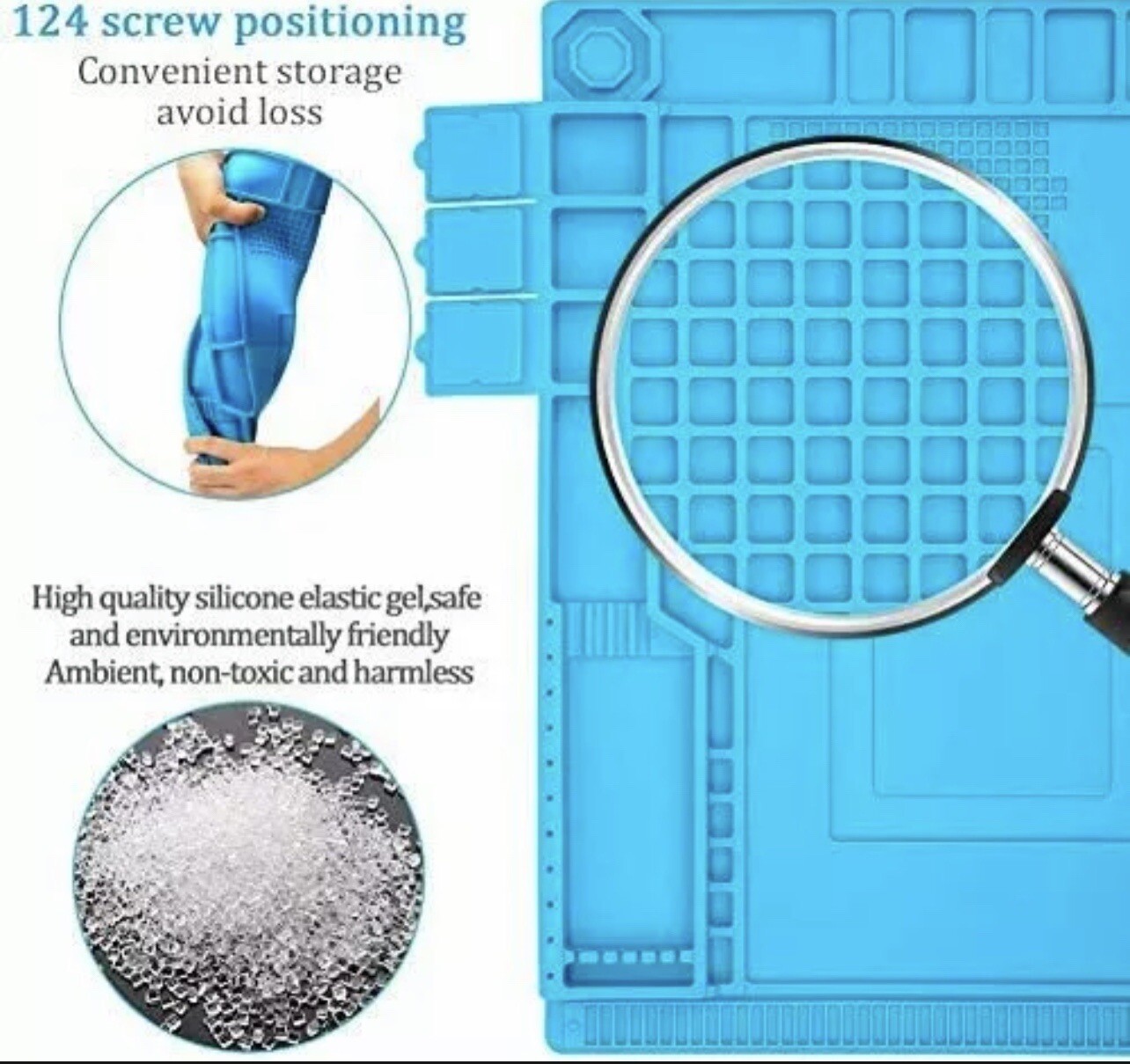 Watchmaker’s Rubber Silicone Bench Mat Pad Anti-Slip Jewelry Watch Repair Tools