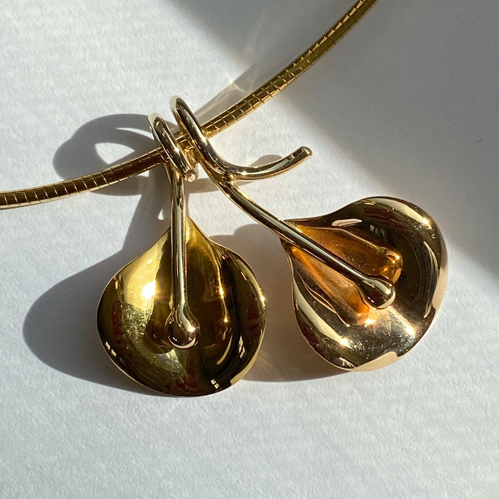 18K Rose & Yellow Gold Necklace 16 inch French – Collier Or 40 cm Vintage France