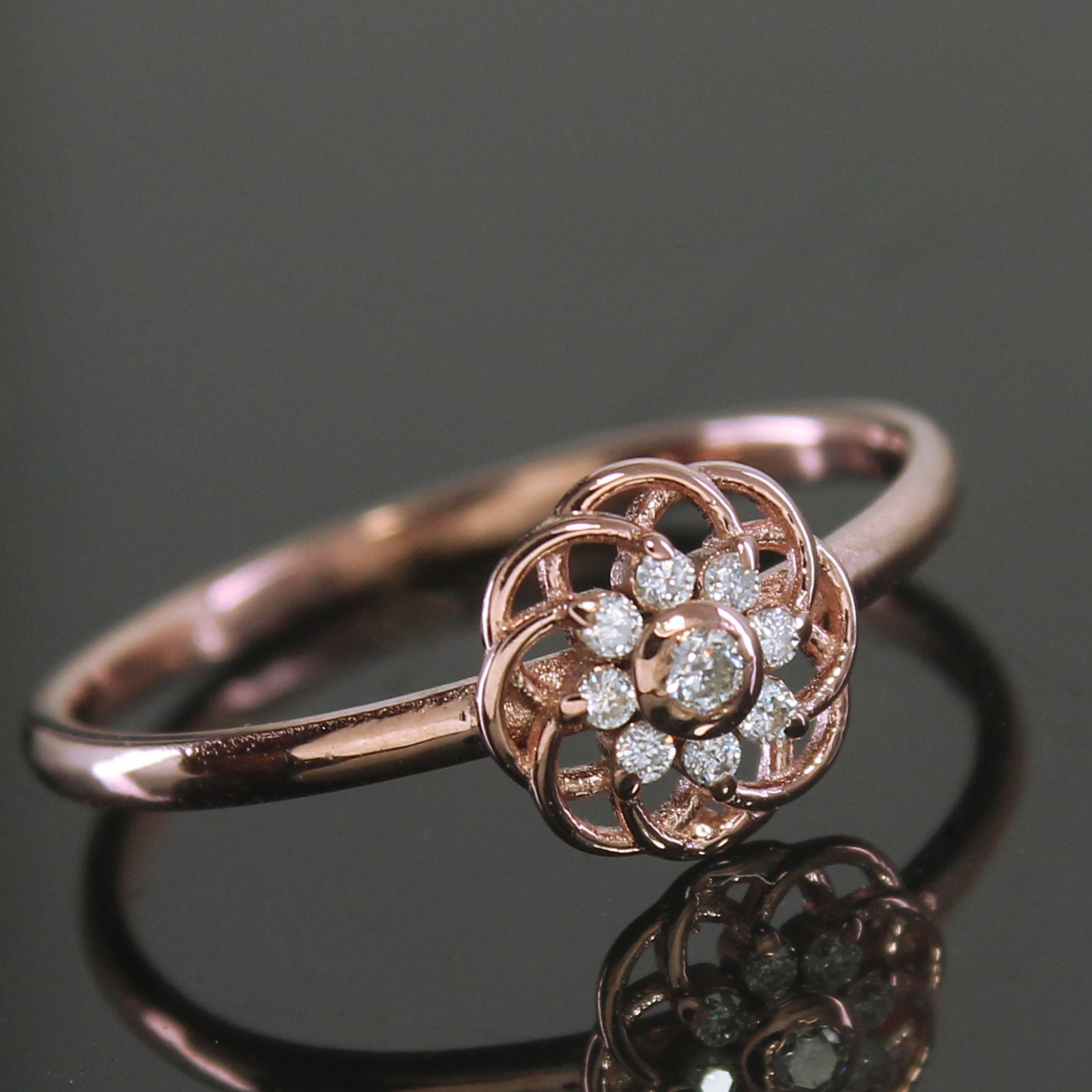 Round Certified VVS1 Natural Diamond Twisted Pave Celebration Ring 14K Gold Over