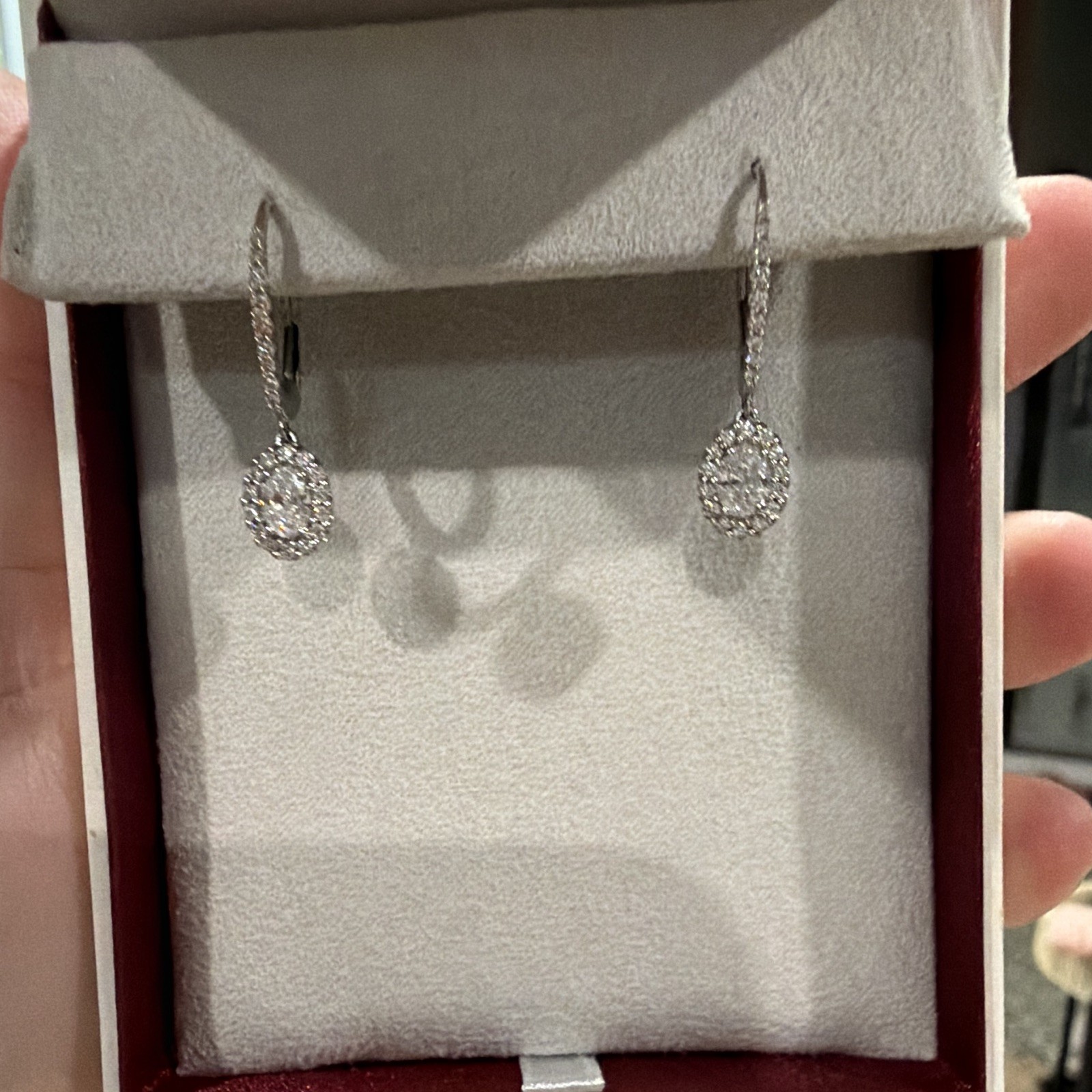 Lab diamond dangle earring