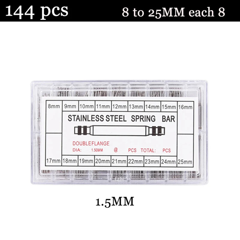 360pcs Watch PINS SPRING BARS Band Strap Link 8-25mm Repair Kit Stainless