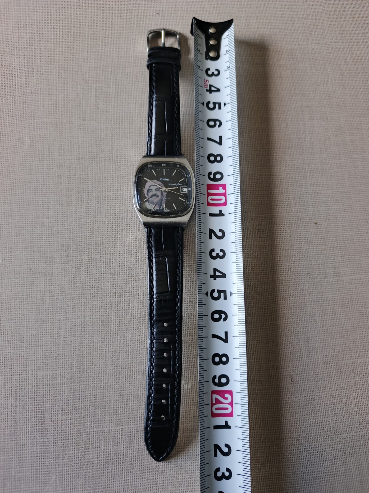 VINTAGE ZODIAC Saddam Hussein Arabic Dial Auto ETA 2879 in ZENITH Steel Case
