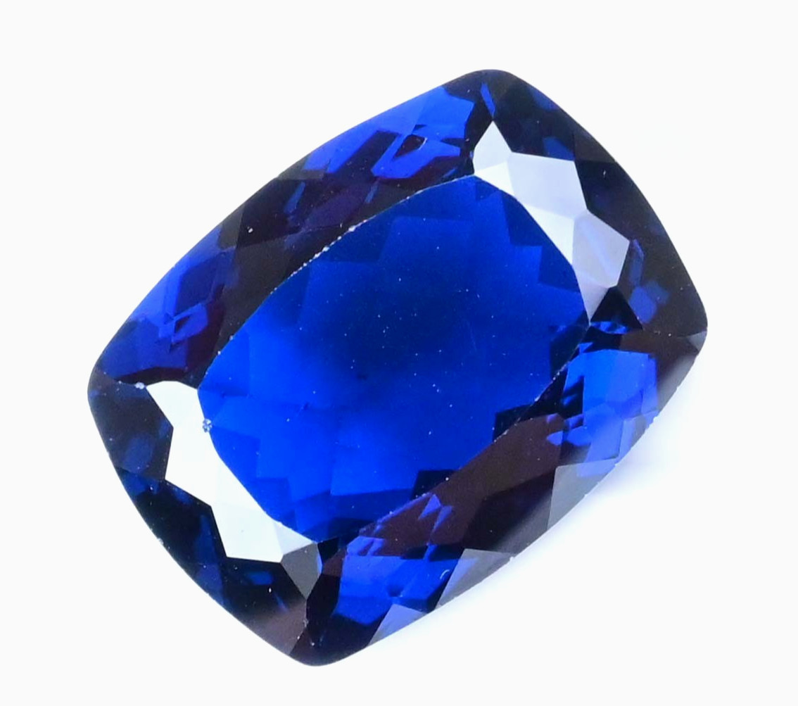 21.25 Ct Natural D’Block Blue Tanzanite Cushion Certified Flawless Gemstone