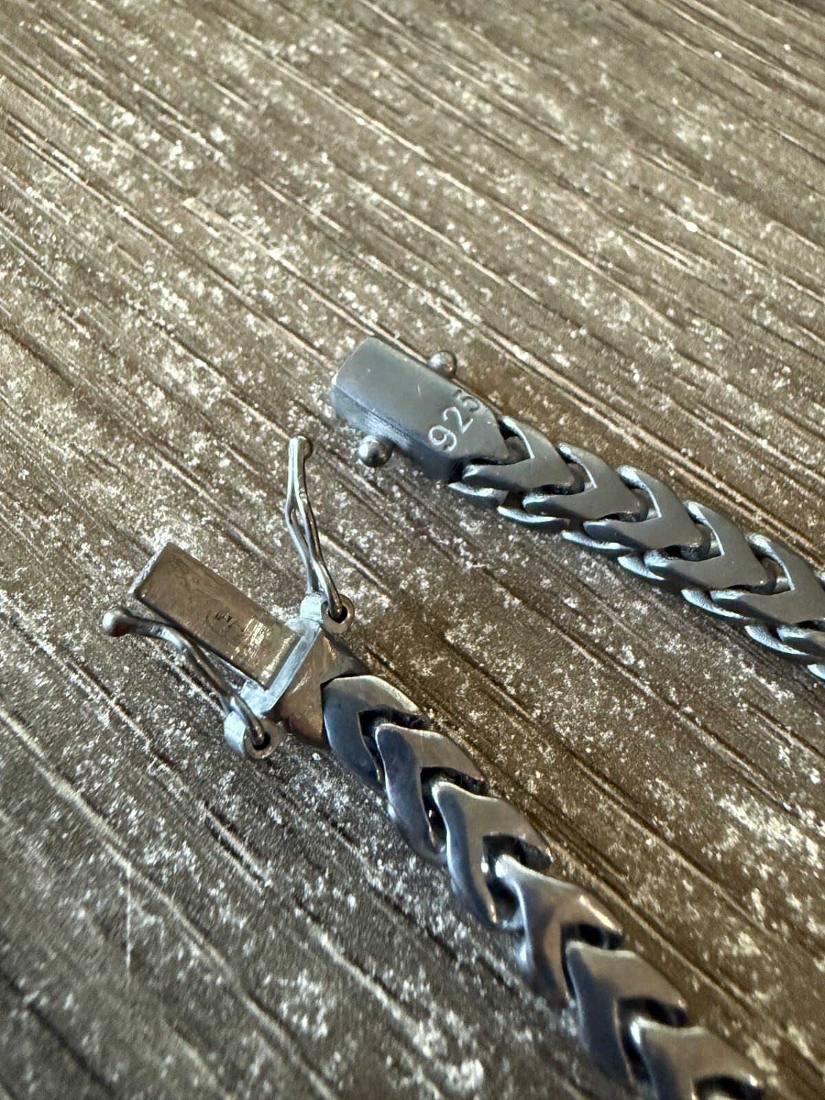 Handmade Mens Franco Bracelet Black Rhodium Over Real 925 Silver Box Lock 6mm