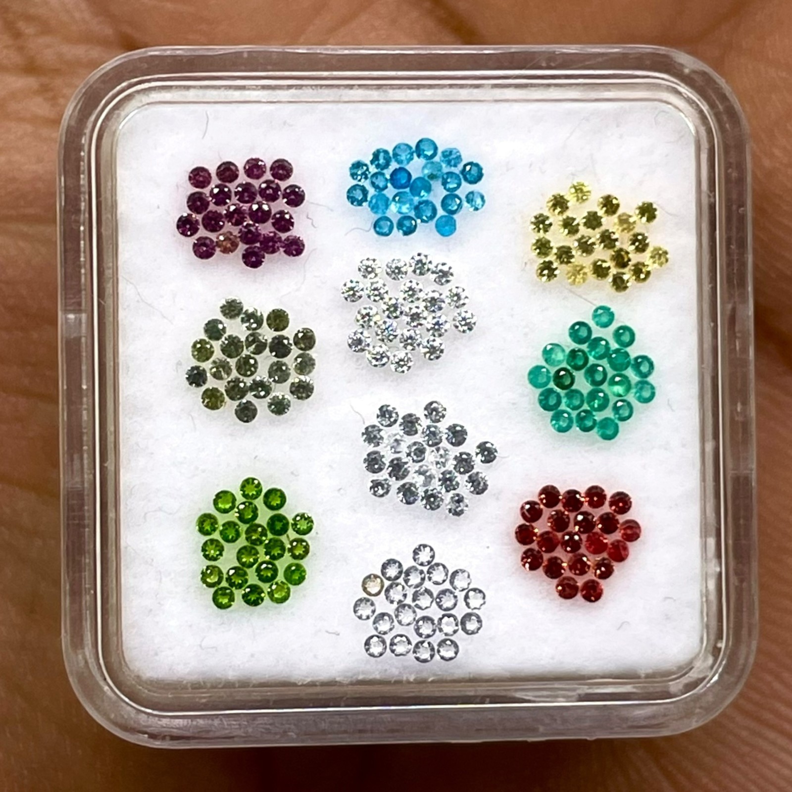 200 Pcs Natural Multi Gemstones Set 1mm Round Diamond Cut Calibrated Gems Lot