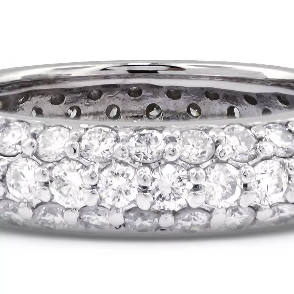 Eternity Wedding Ring Solid 14K Gold 0.90 Carat Round Lab-Grown Diamond E VVS2