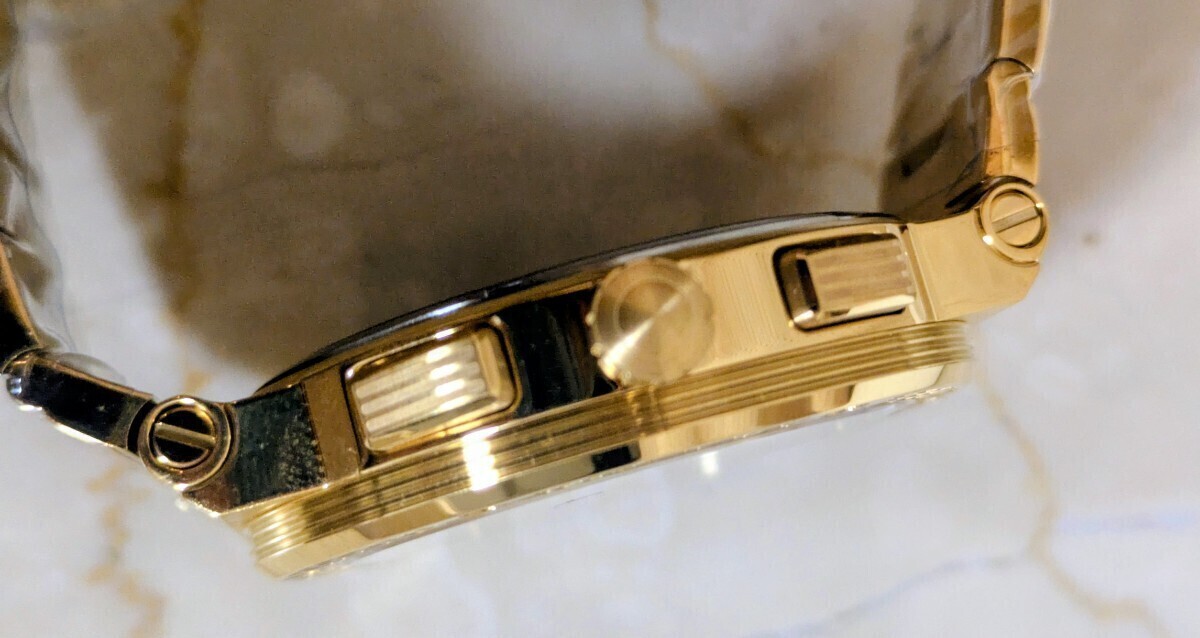 [B1P] VERSACE Greca Logo Chrono VEZ900421 Gold Chronograph Watch [k7n]