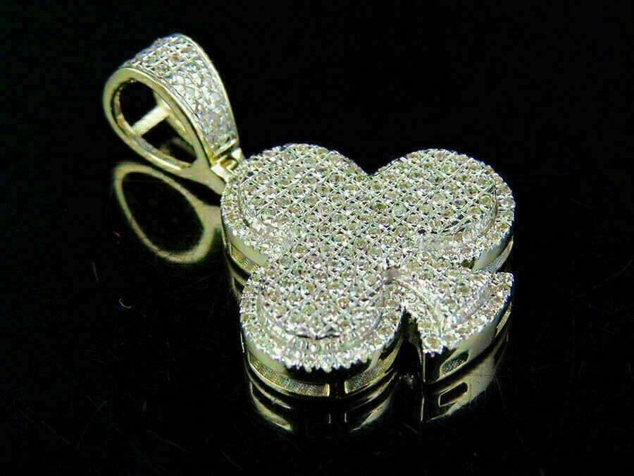 2.00 Ct Round Cut Diamond VVS1/D Leaf Pendant With Chain 14K Yellow Gold Finish