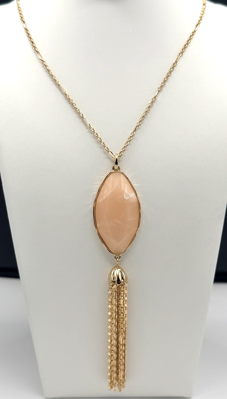 Style & Co Rose Gold Tone Stone Tassel Pendant Long Necklace 32–35″ New