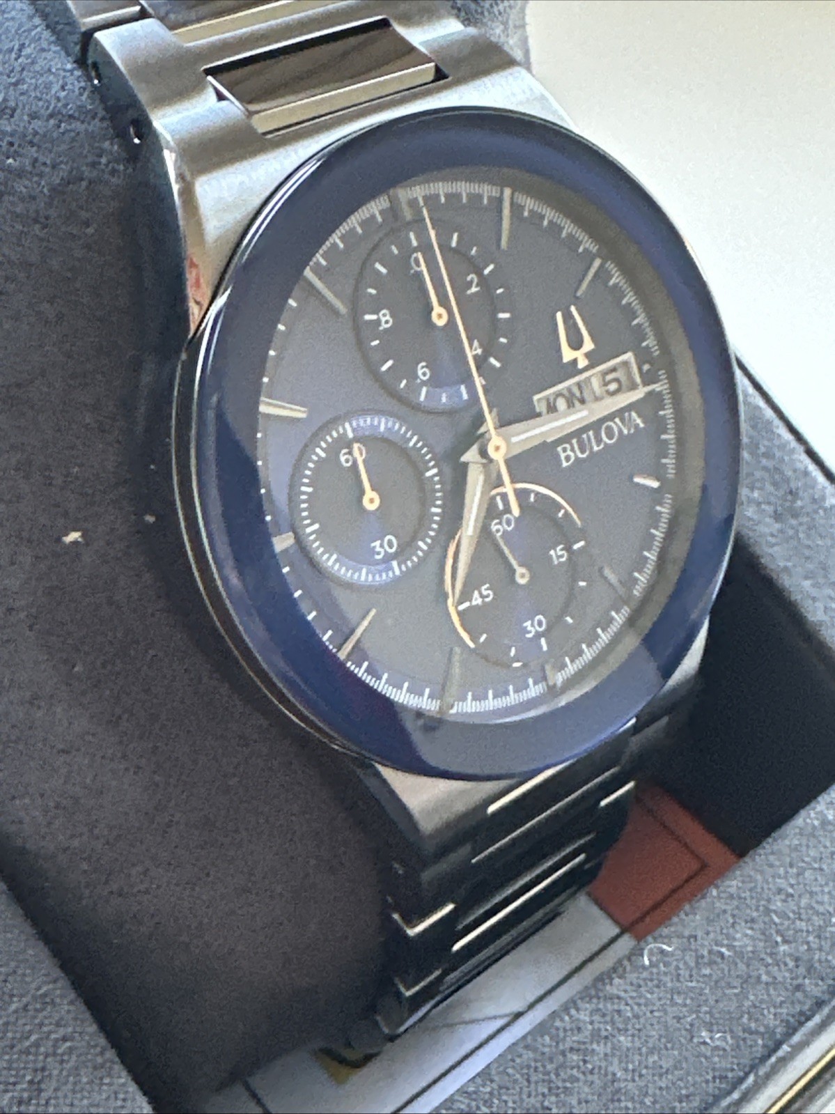 Bulova Men’s Quartz Chronograph Date Silver Stainless Steel Watch 41 MM 98C143