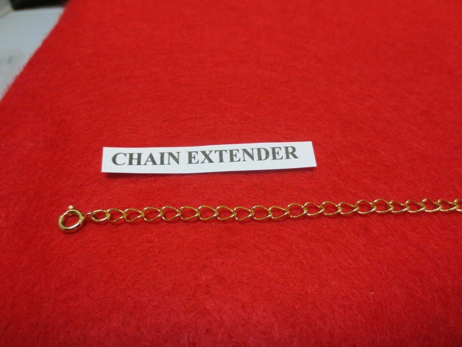 6 INCH 14 KT GOLD PLATED 4MM NECKLACE EXTENDER WITH SPRING RING CLASP