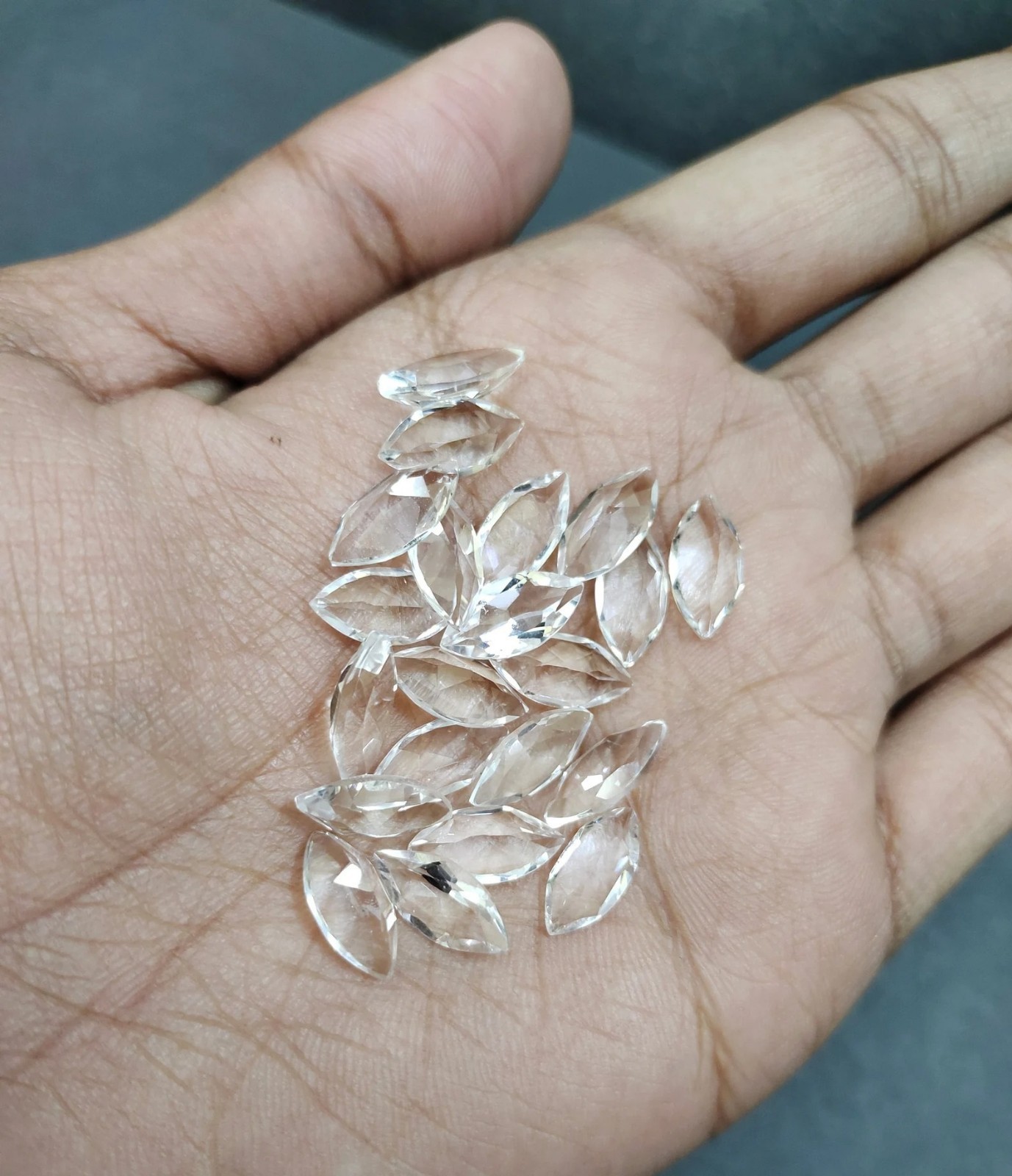 Natural Crystal Quartz Marquise Faceted Cut 6x12mm To 12x24mm Loose Gemstone