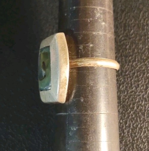 3.2 Grams Size 7.0 Sterling Silver Southwest Abalone Ring Old Pawn