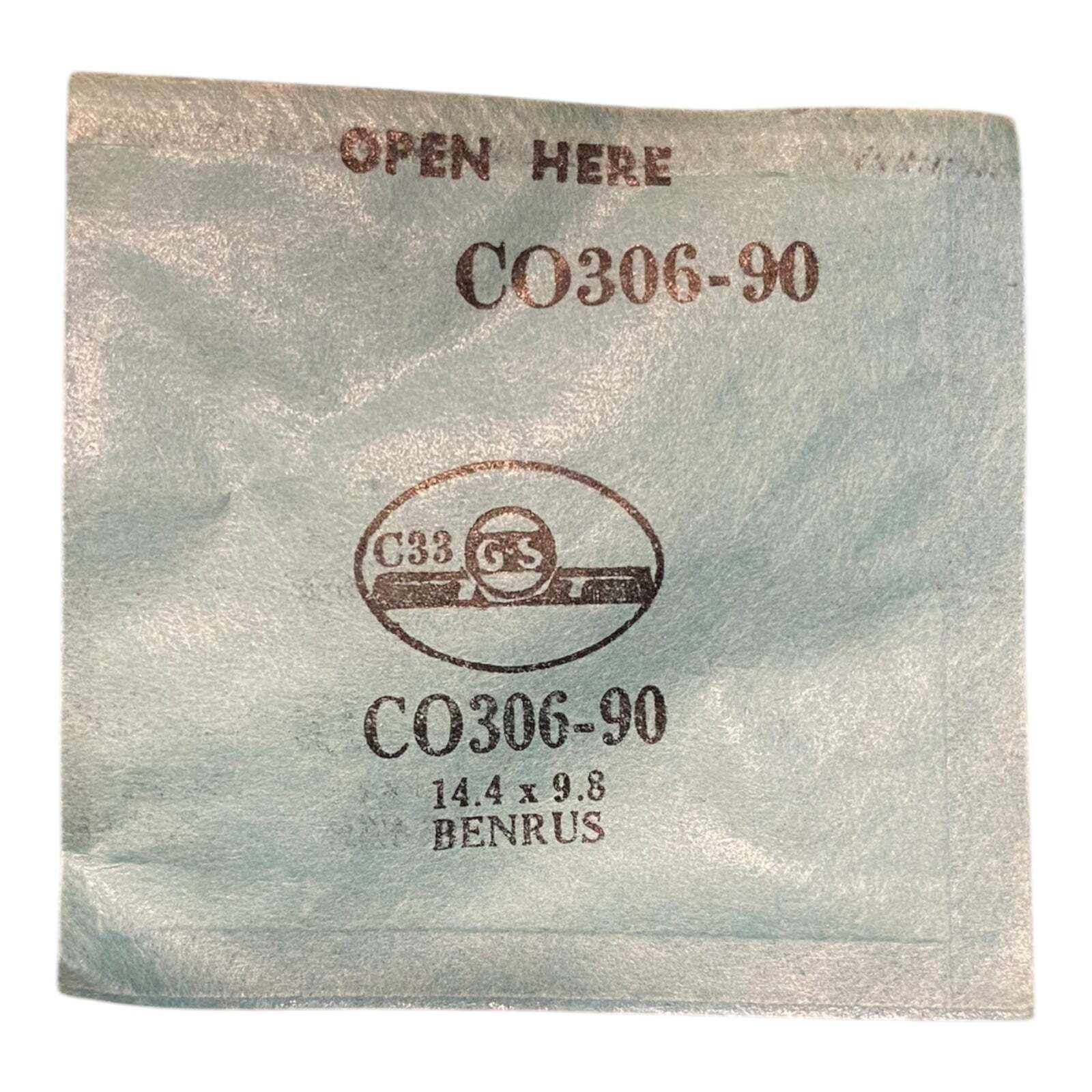 Germanow-Simon Mach (GS) CO306-90 Watch Crystal 14.4×9.8 NOS Part Flexo Benrus