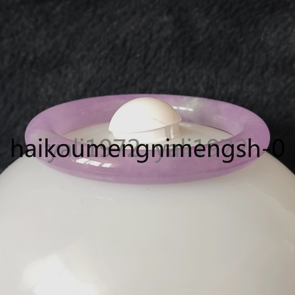 Certified Grade A Lavender 56mm Burma Jade jadeite Circle Bangle Bracelet 8199