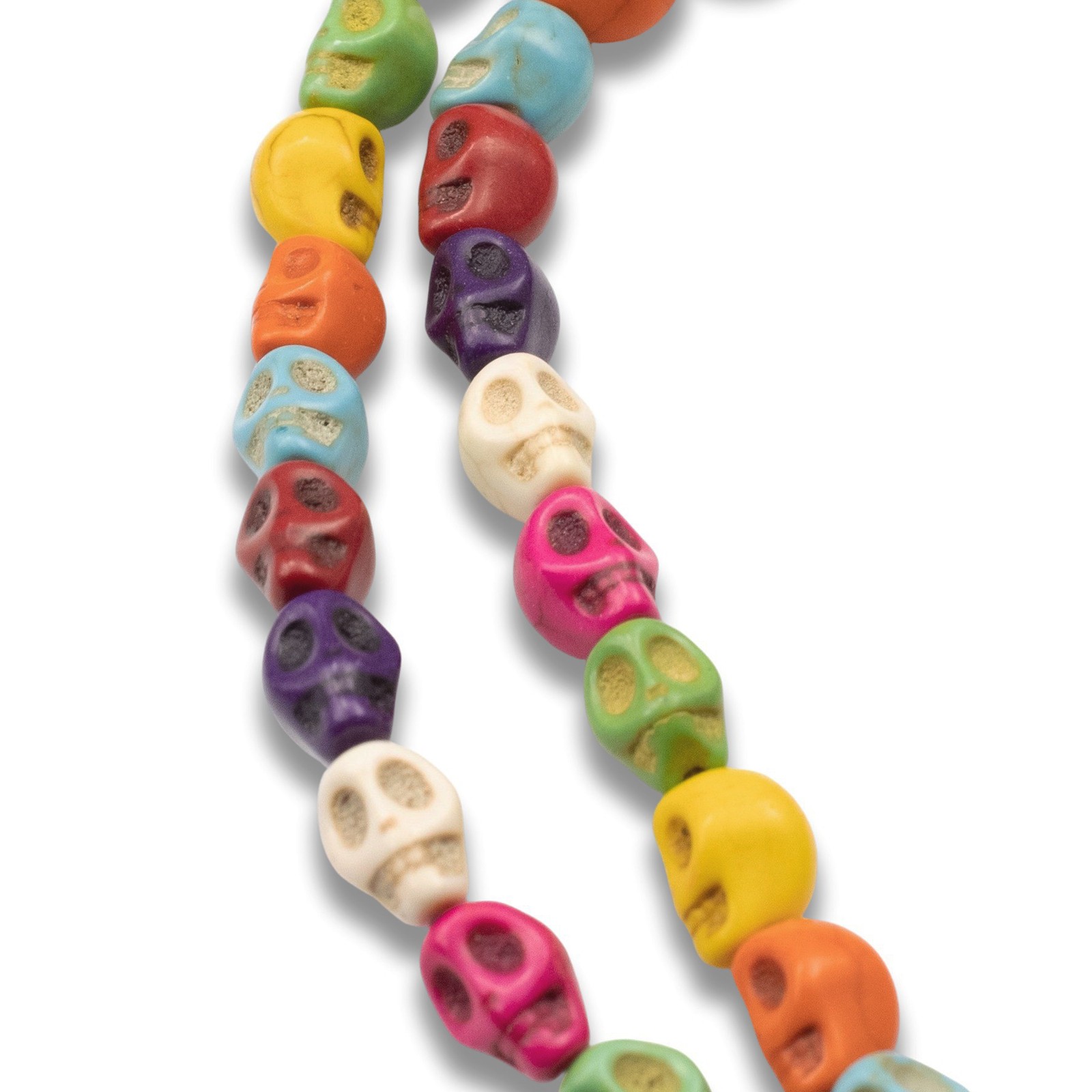 Colorful Mini Skull Stone Beads – DIY Halloween Jewelry & Day of the Dead Crafts