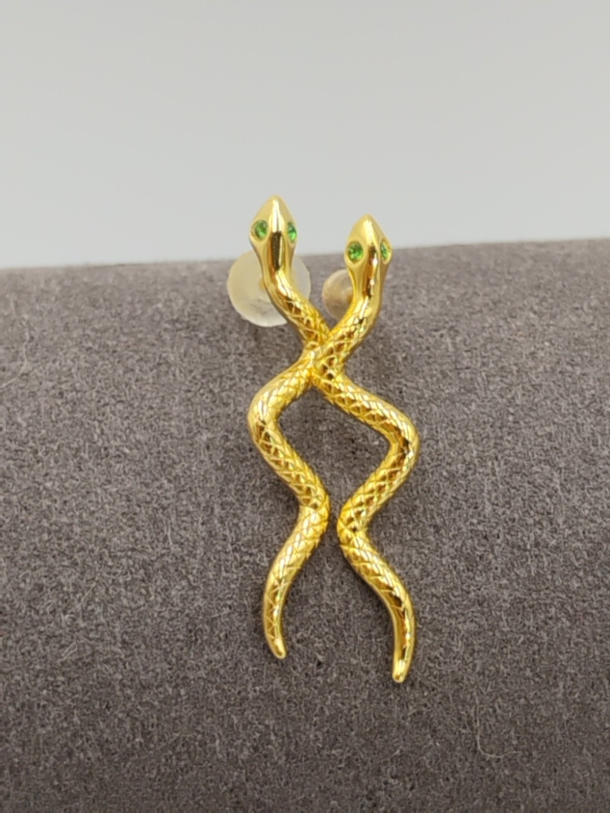 Slithering Snake Serpent 925 Sterling Silver Stud Earrings