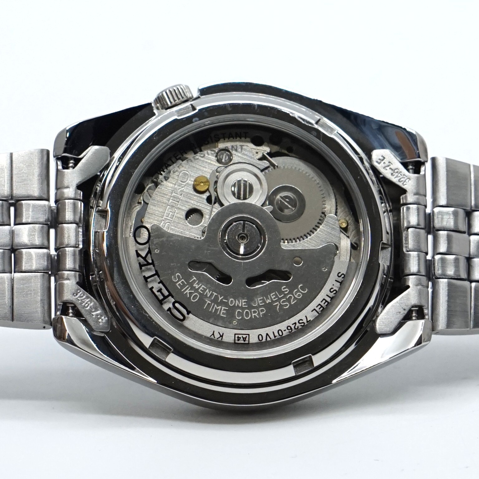 Seiko 5 Automatic 21 Jewel Black Dial Day/Date Analog SNK381K1 30M Mens Watch