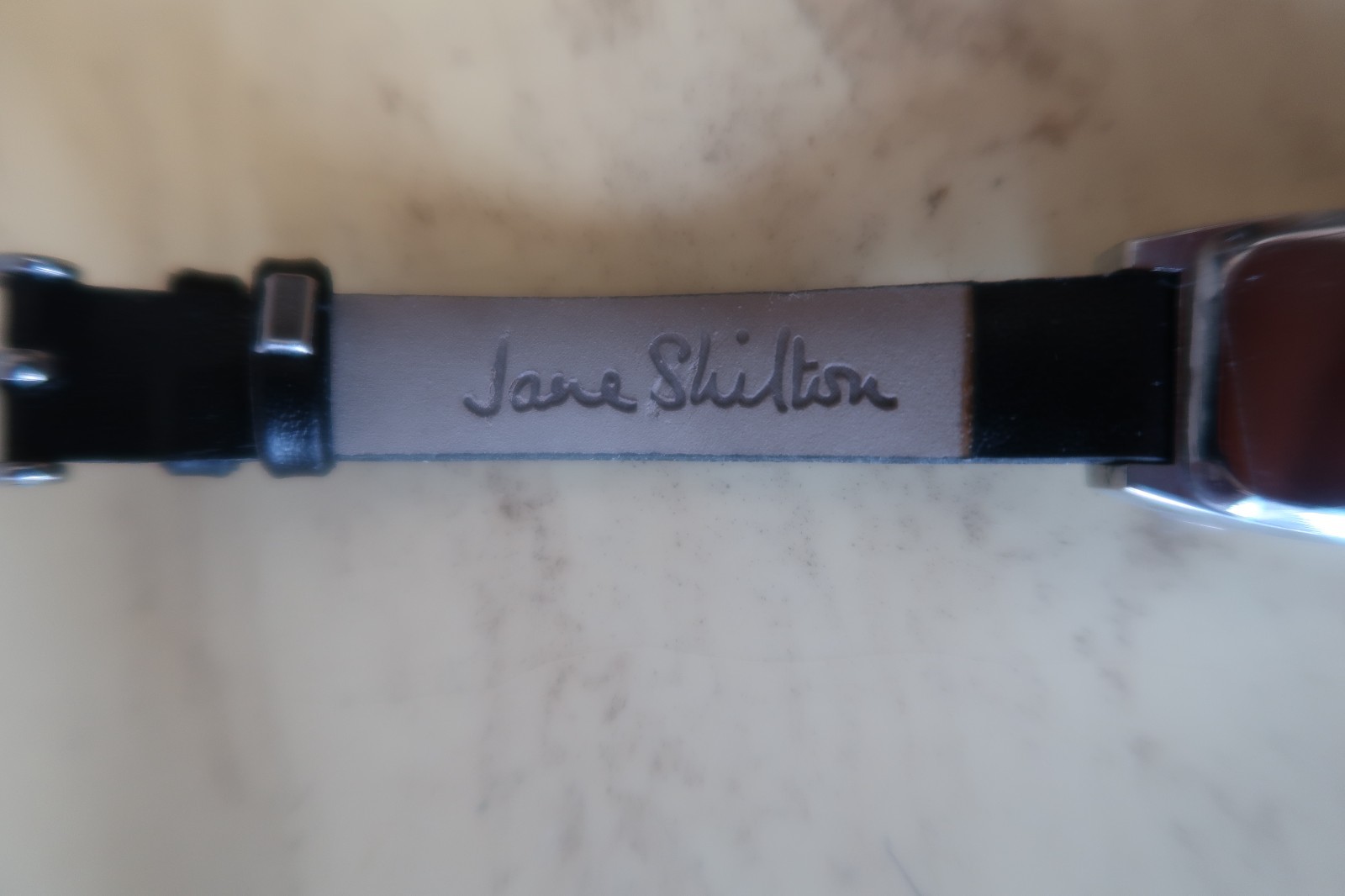 Watch Jane Shilton Women’s Silver Type Leather Band NWT Needs Battery