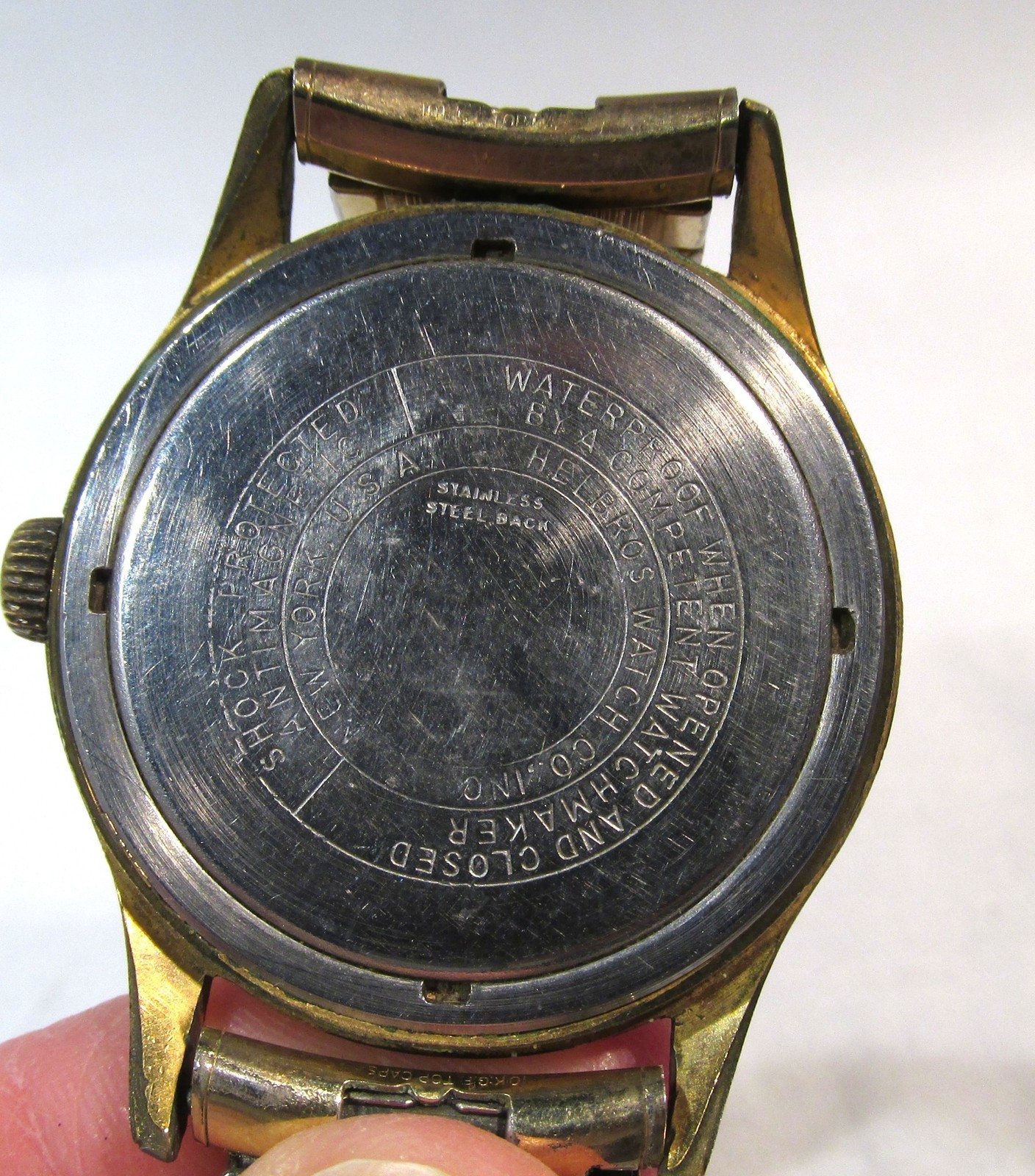 Vintage Helbros Invincible 1950’s Waterproof Men’s Wristwatch RUNS ETC11008