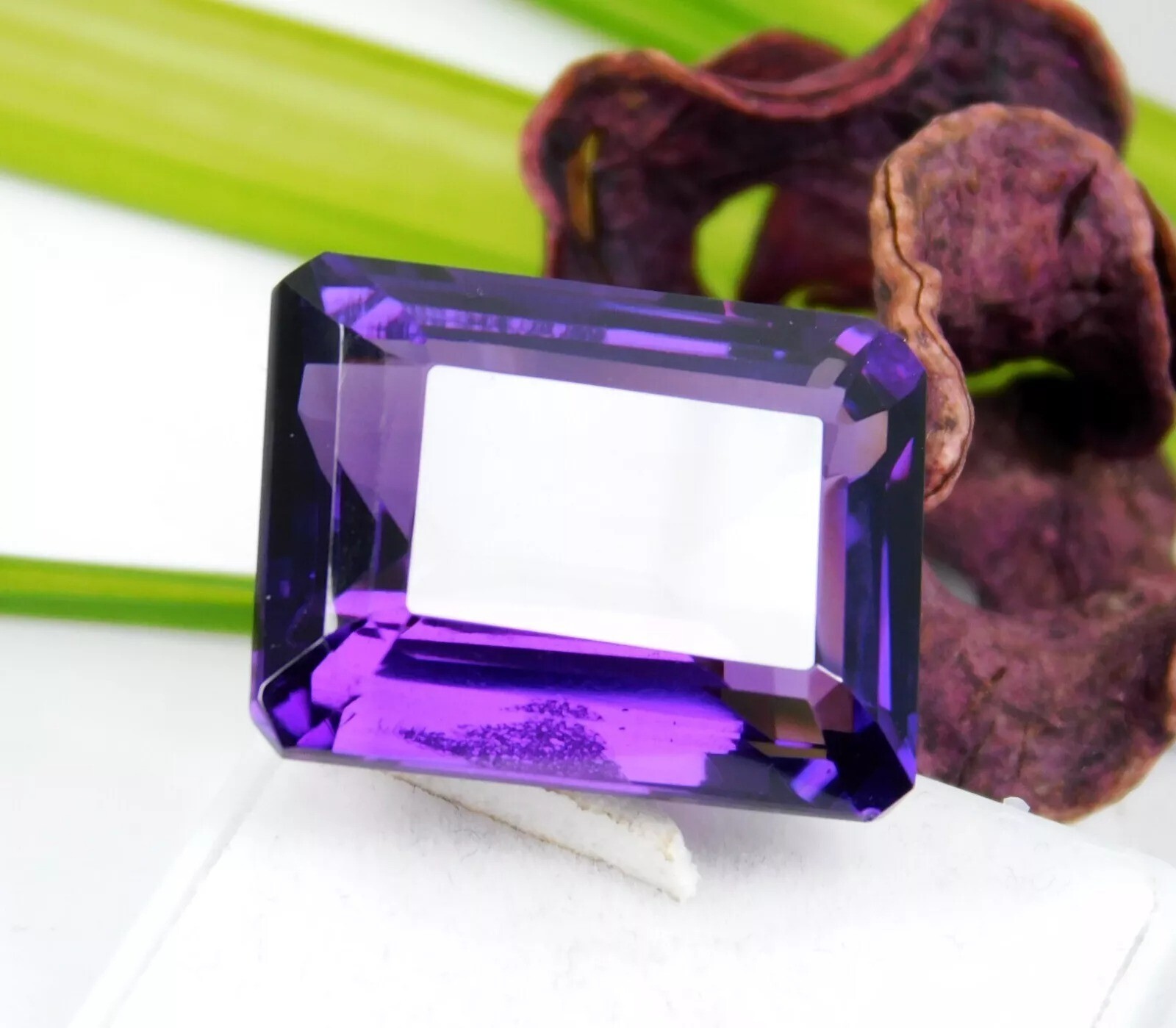 VVS Amethyst Deep Purple Emerald Cut 20-22 Ct Loose Natural For Jewelry Gemstone