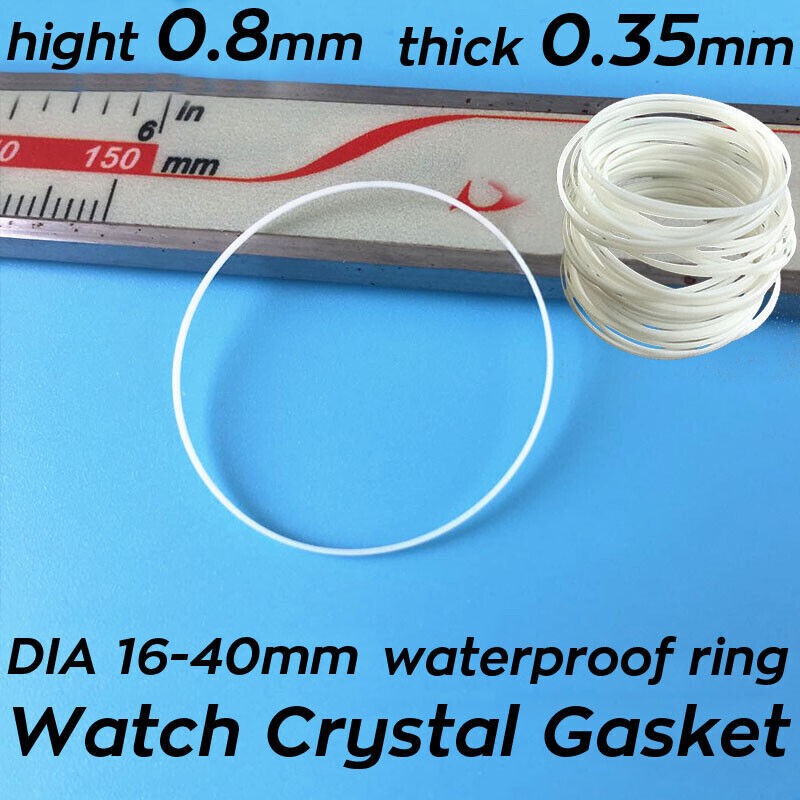 16-40mm Waterproof White Front Watch Crystal Gasket Ring Watch Glass Seal Rings