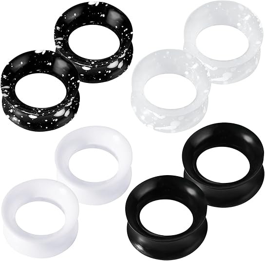 8Pcs Soft Thin Silicone Ear Tunnels Plugs Gauges Flesh Stretcher Body Jewelry