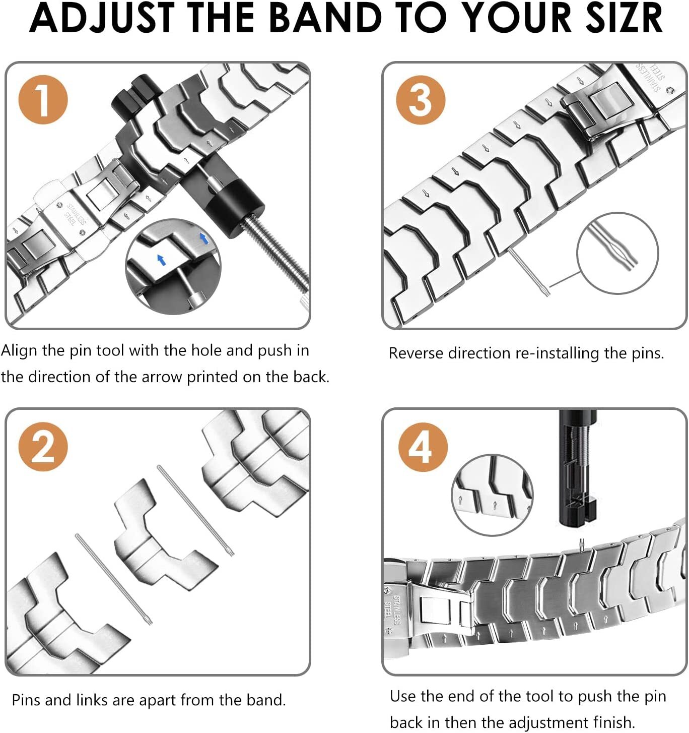 No gaps Metal Band Strap For Samsung Galaxy Watch 4 5 6 40/42/43/44/45/46/47mm