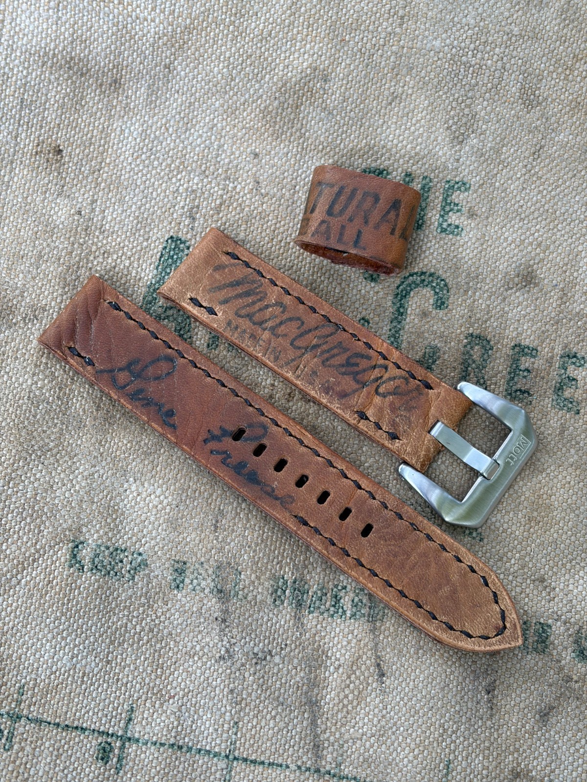 20mm Gene Freese Handmade Baseball Glove Watch Strap Omega Panerai 74/127
