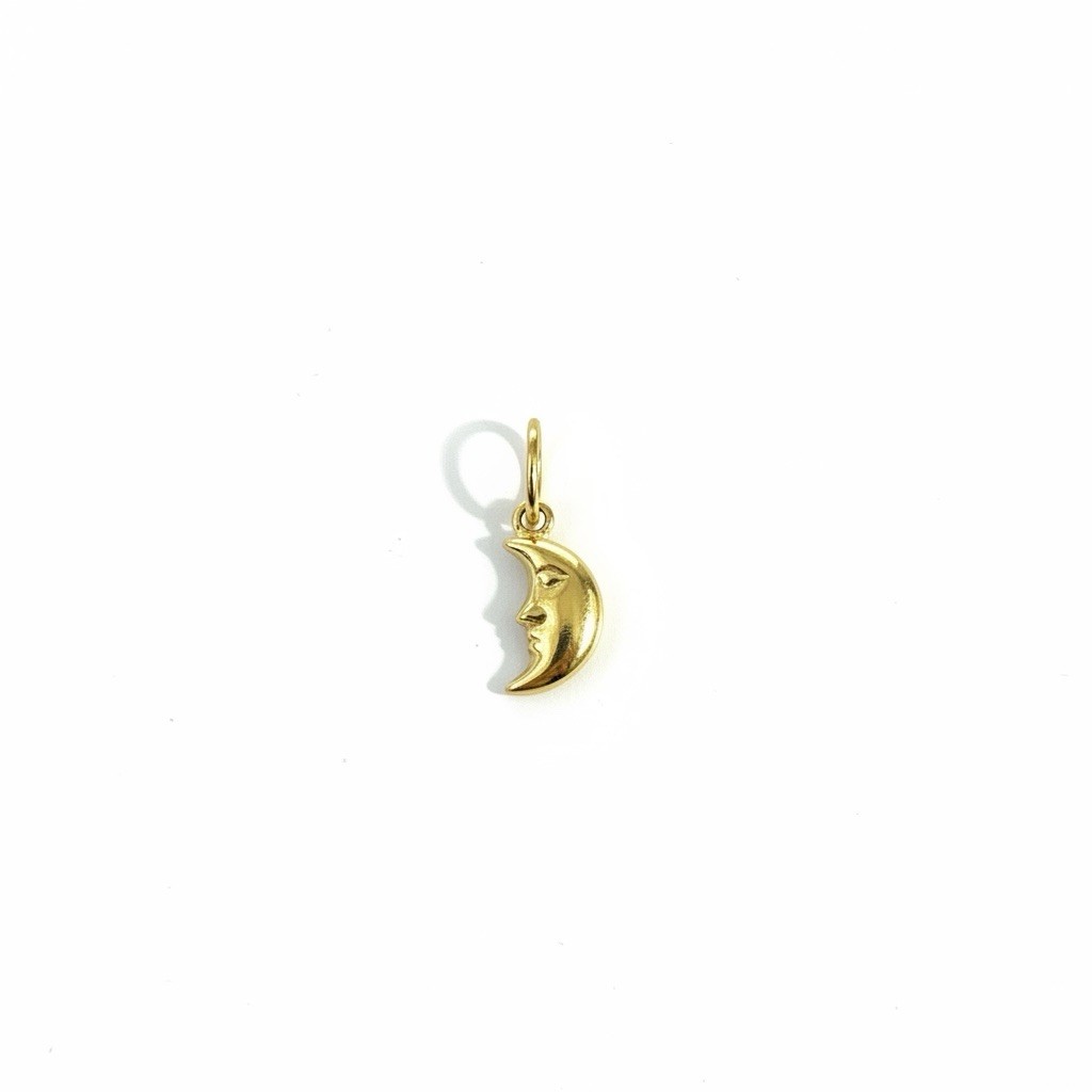 9ct 9K Yellow Gold Small Crescent Moon Charm Pendant 0.37 Grams. Brand New