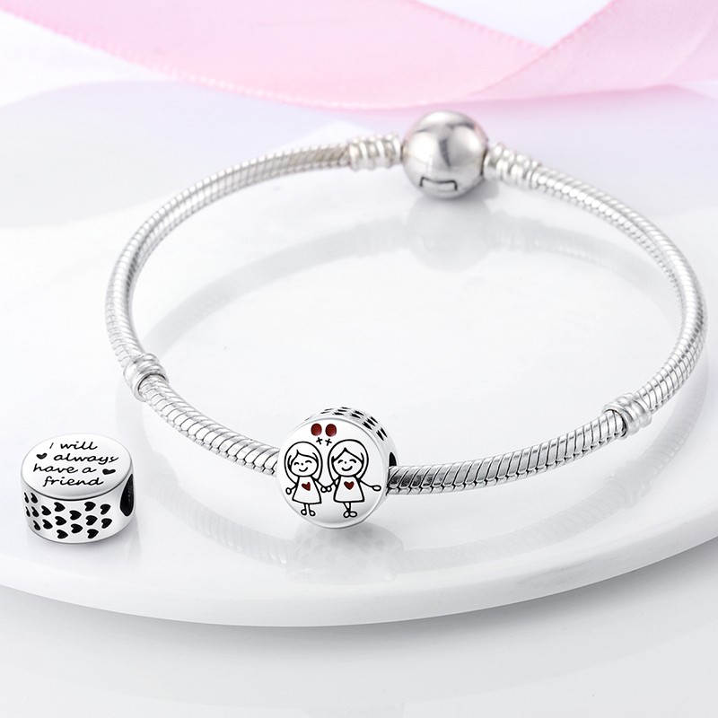 MULA European 925 Sterling Silver DIY Charm Enamel Friendship For Women Bracelet