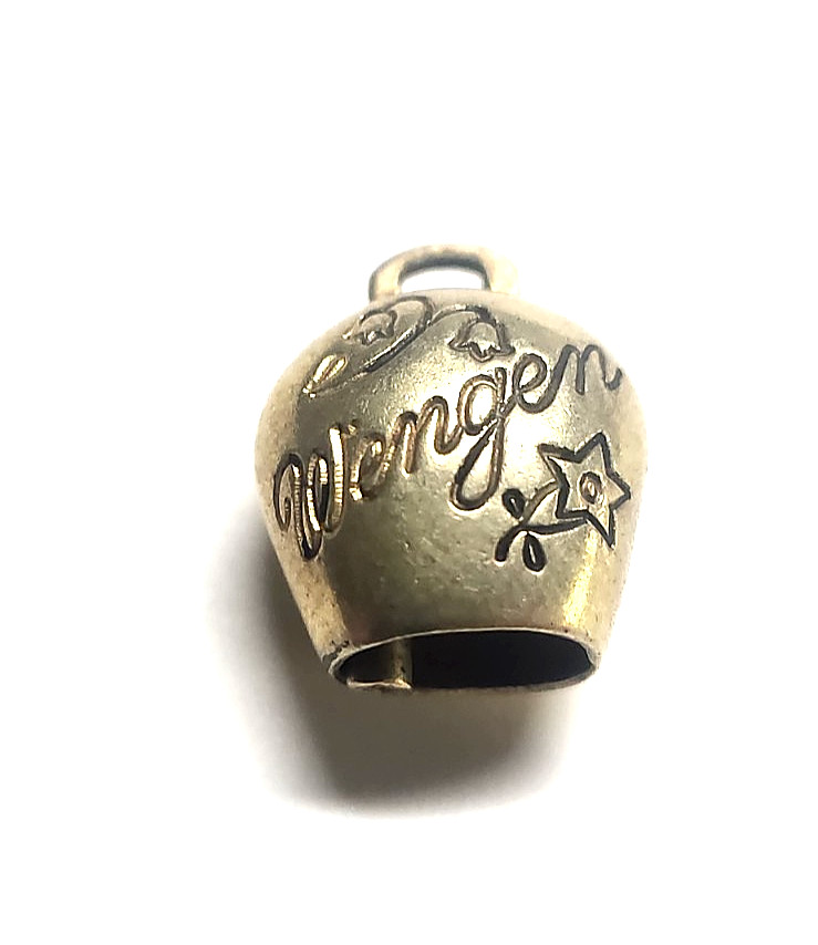 Antique Swiss Cow Bell Charm – 800 Silver