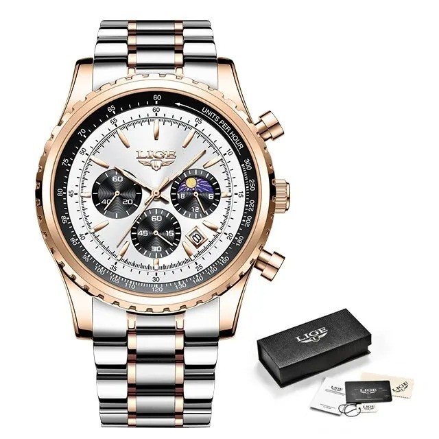 LIGE 2024 Top Brand Luxury New Men Watch Quartz Man Watches Waterproof Luminous