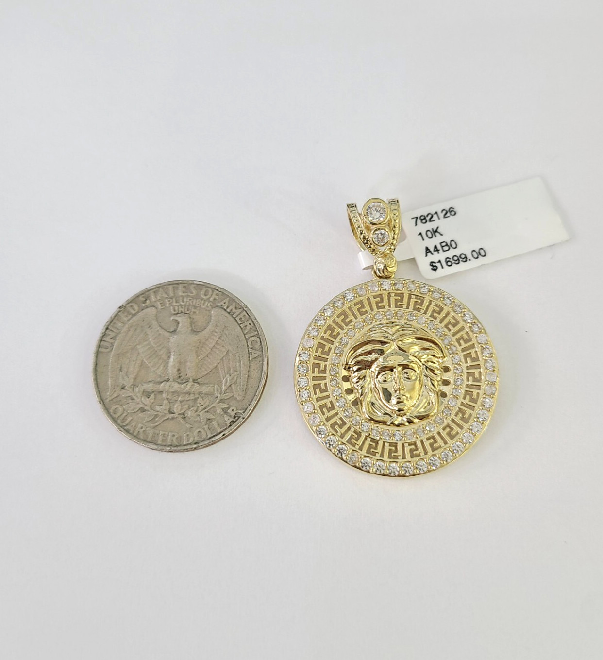Medusa Head Charm Pendant Real 10k Yellow Gold 10kt Genuine