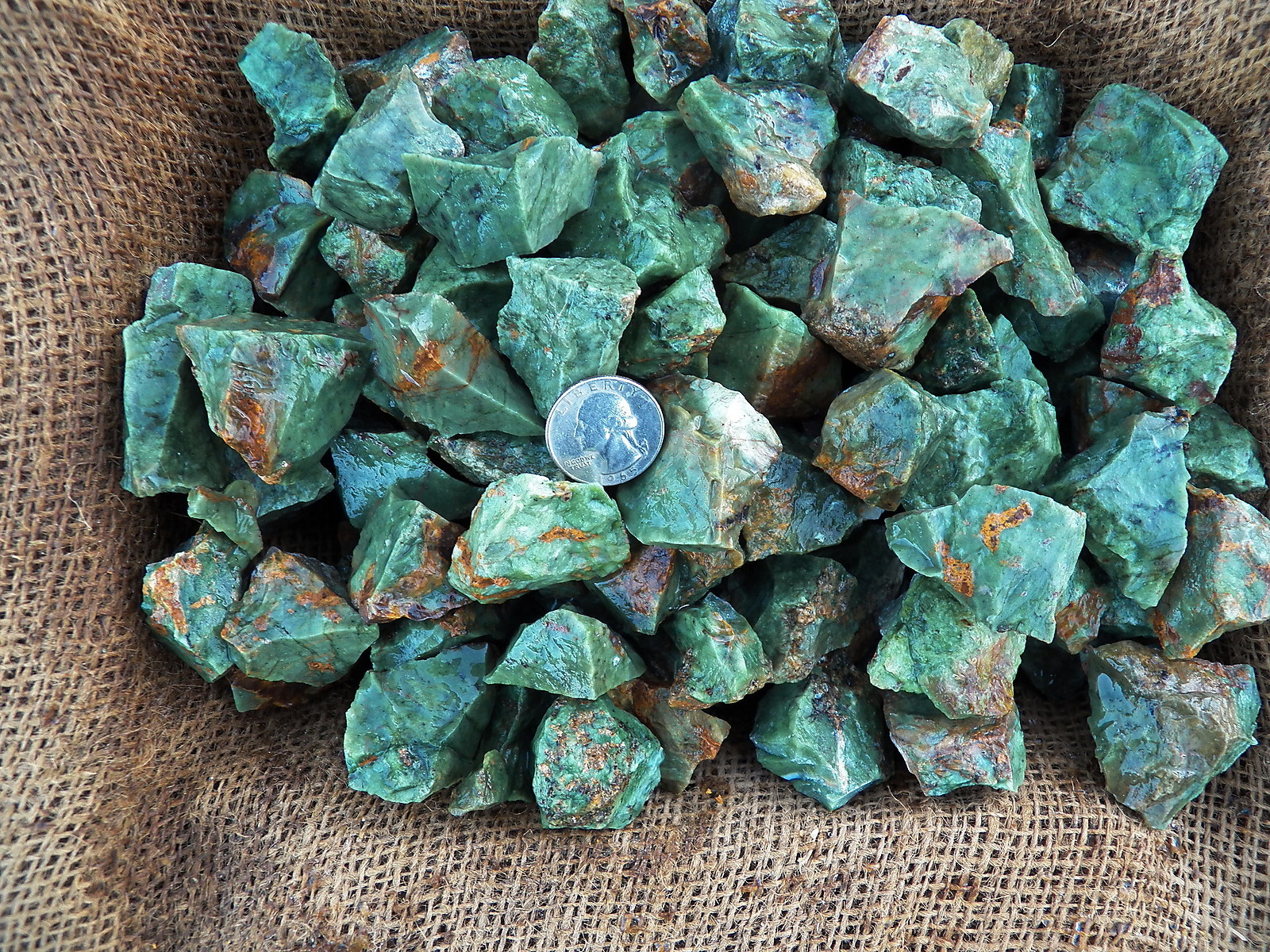 3000 Carat Lots of Chrysoprase Rough – Plus a FREE Faceted Gemstone