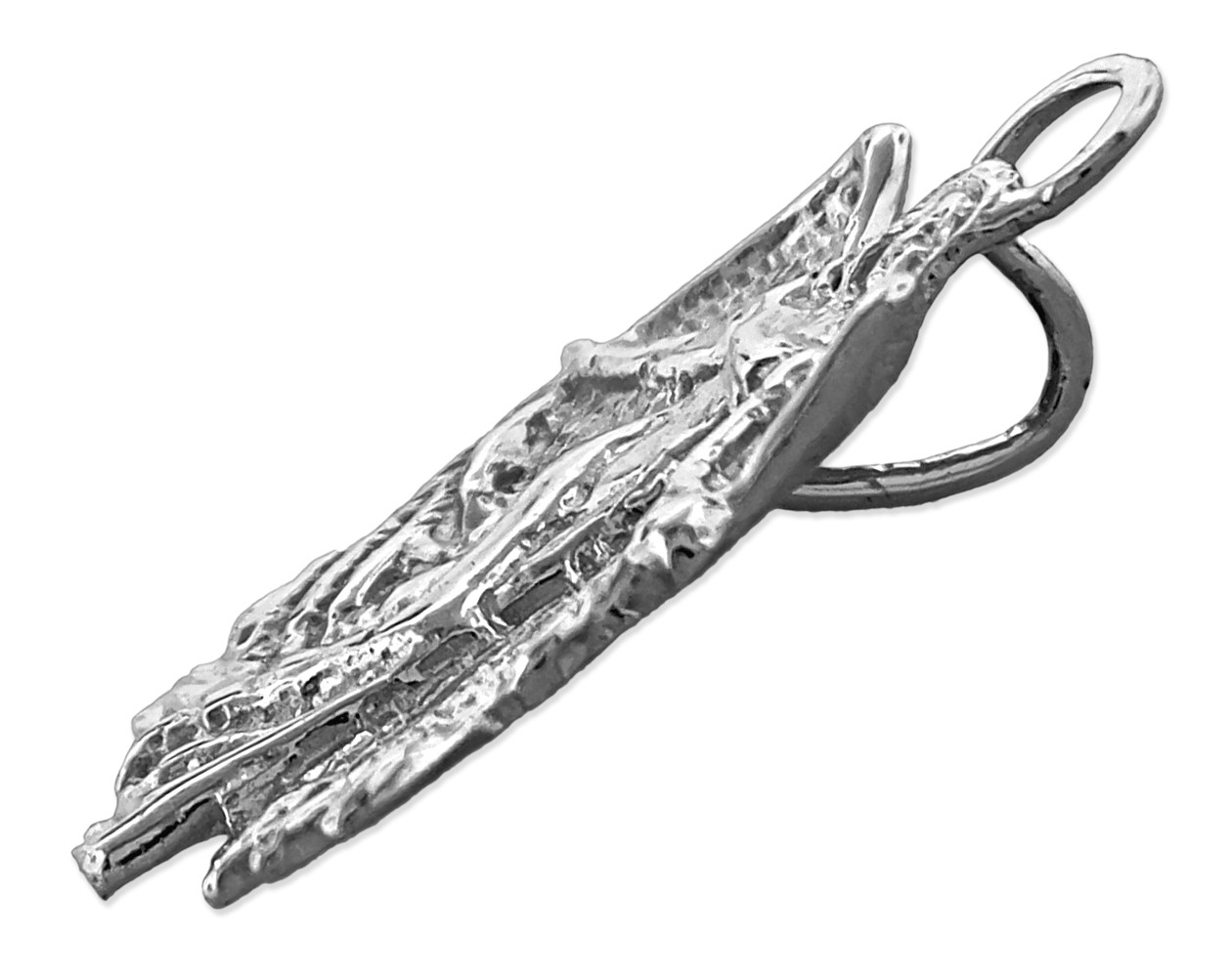 Rhodium Plated 925 Sterling Silver Guardian Angel Pendant