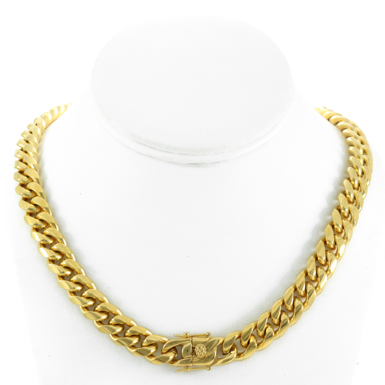 12mm Men’s Miami Cuban Link Bracelet & Chain Set 18k Gold Plated Stainless Steel