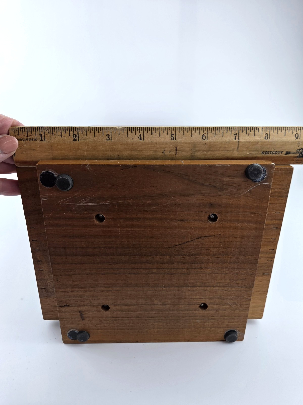 Vtg Rotating Wood & Plexiglass Jewelry Display Case Countertop Key 16″ Original