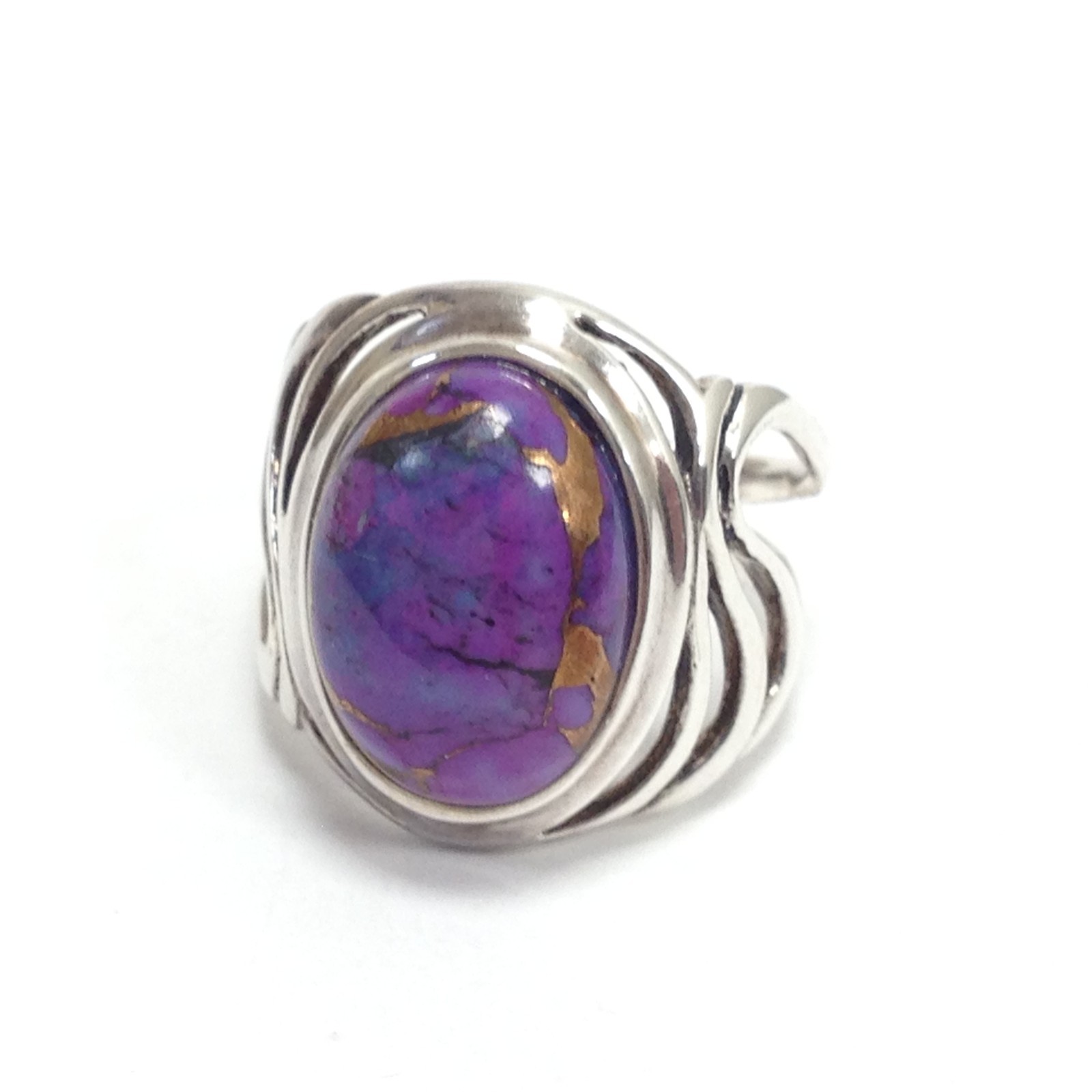 BBJ Bangkok Ratnaraj 925 Sterling Silver Purple Copper Turquoise Ring Size 6