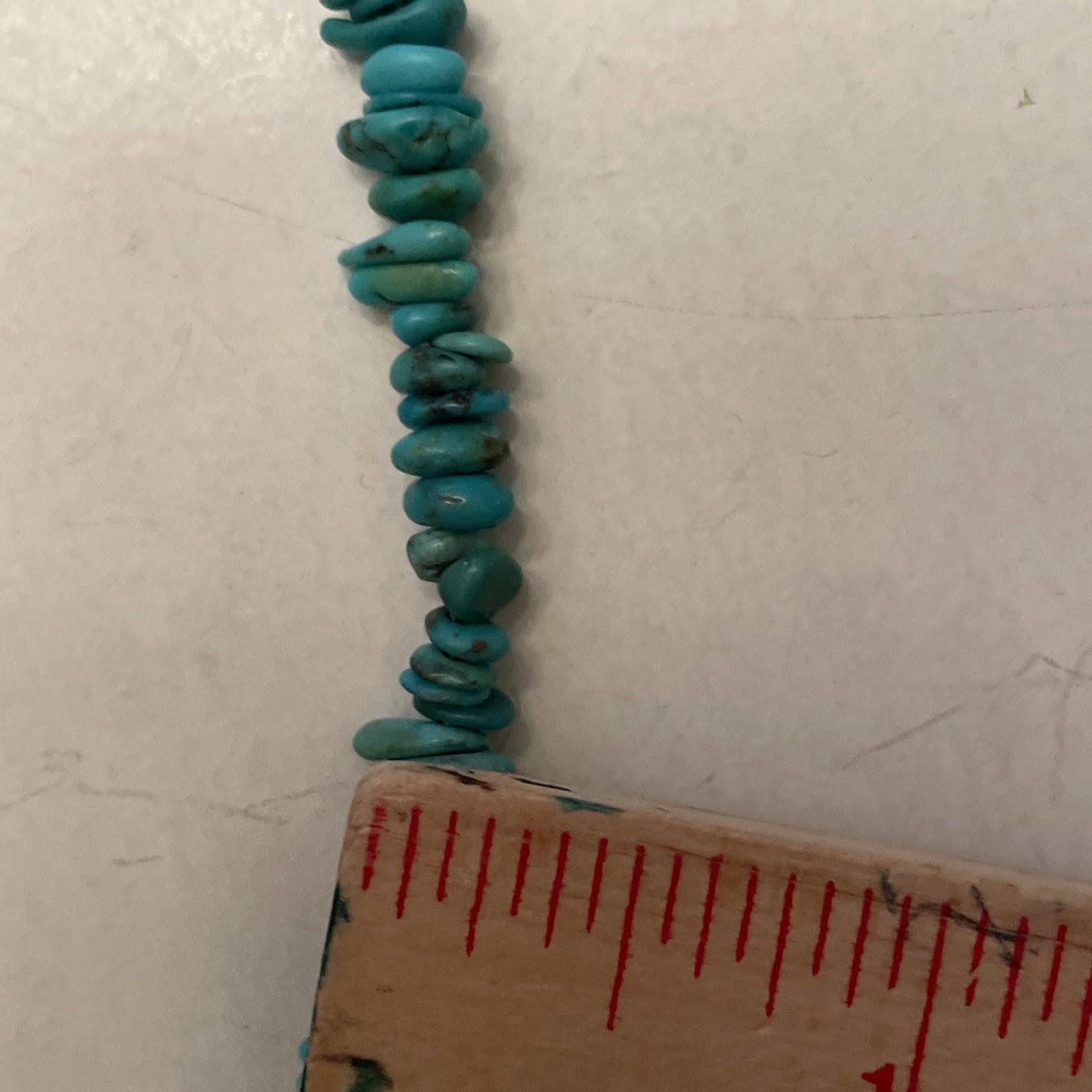 Turquoise Chip Necklace Sterling Silver 18 To 20 Inches Long Nugget Chips