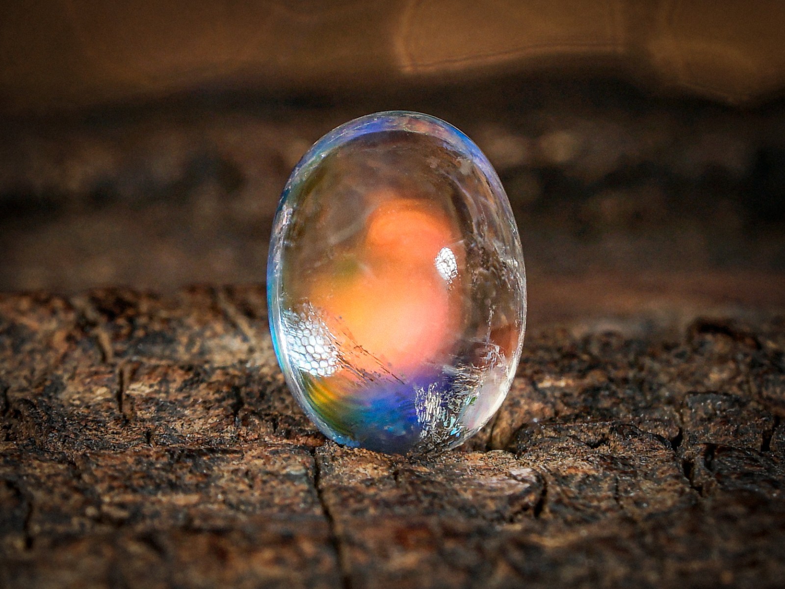 1.25 Carat Golden Rainbow Moonstone Gemstone Cabochon 7x5x4 MM Oval Shape