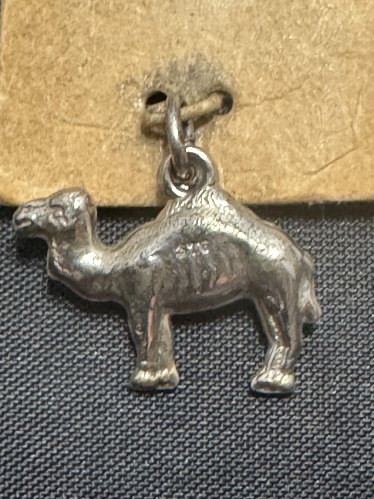 A-039 Vintage Sterling Silver Etched Desert Camel Animal Bracelet Charm Pendant
