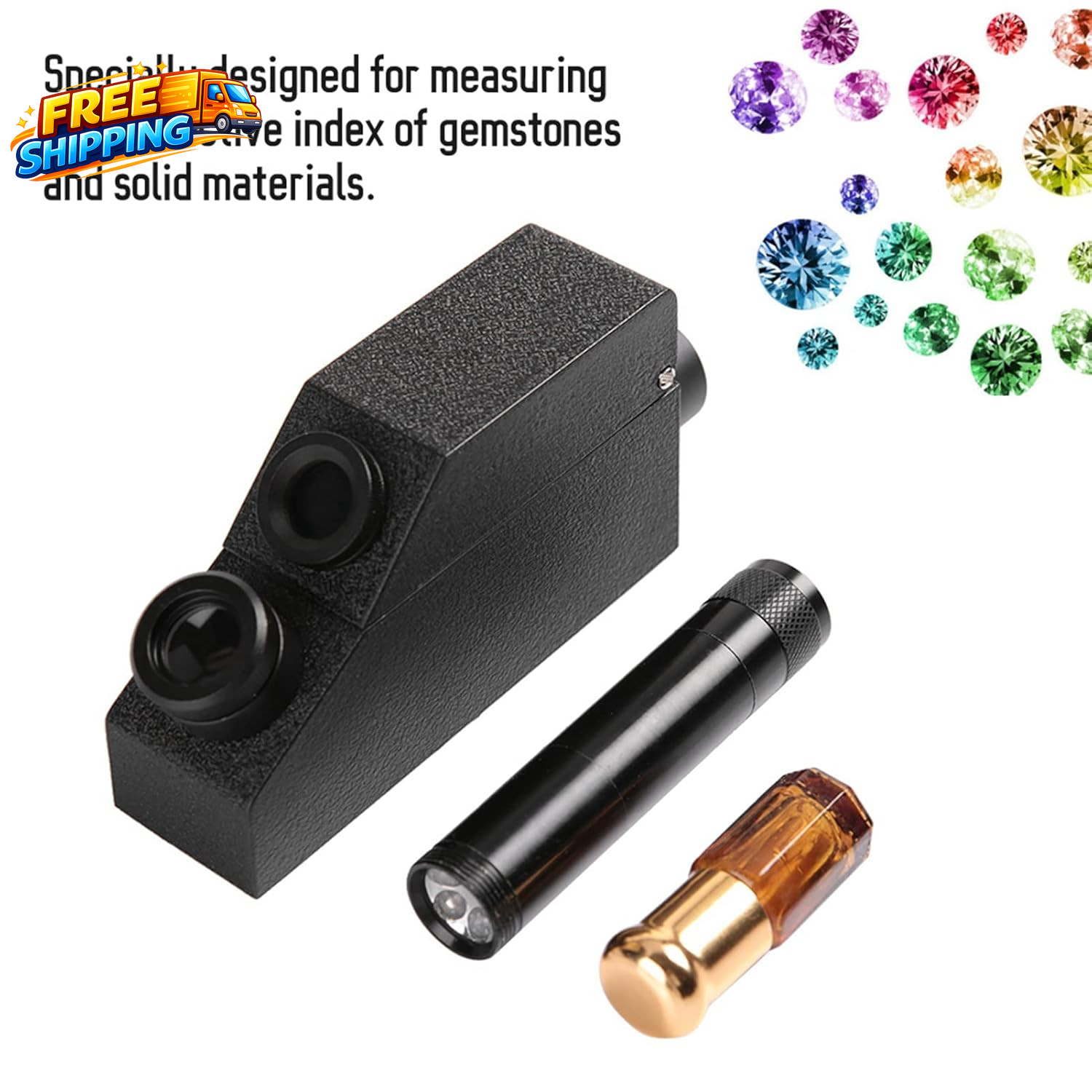 RHG181 Diamond Tester 1.30-1.81 Jewelry Refractometer Portable Gem Tester