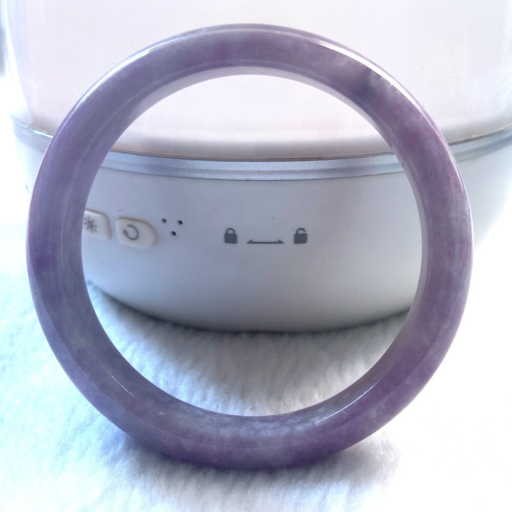 Certified Grade A Lavender 57-58mm Natural Burma Jade jadeite Bangle Bracelet