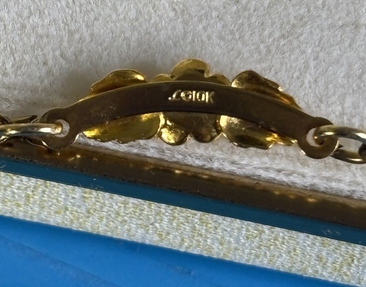 Black Hills Gold 10k Landstrom’s ROSE&Tricolor Leaves Bracelet 7 1/4 Inch W/ COA