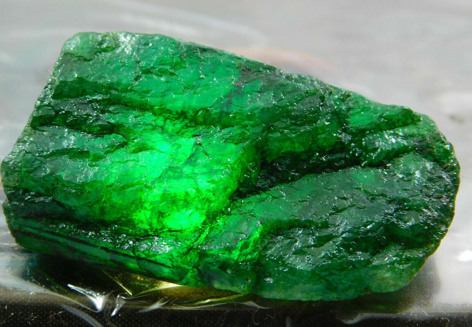 DYED Nice 53Ct Natural Translucent Green Colombian Emerald Rough Loose Gems