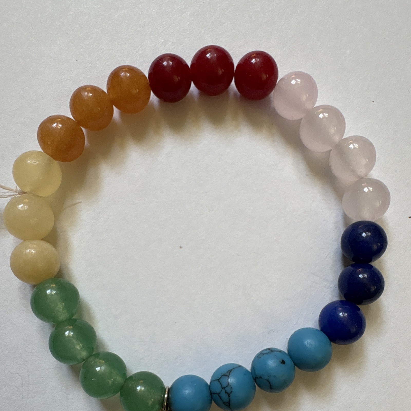 Multicolor Stone Beaded Stretch Bracelet Tree of Life Dangle Charm Round Beads