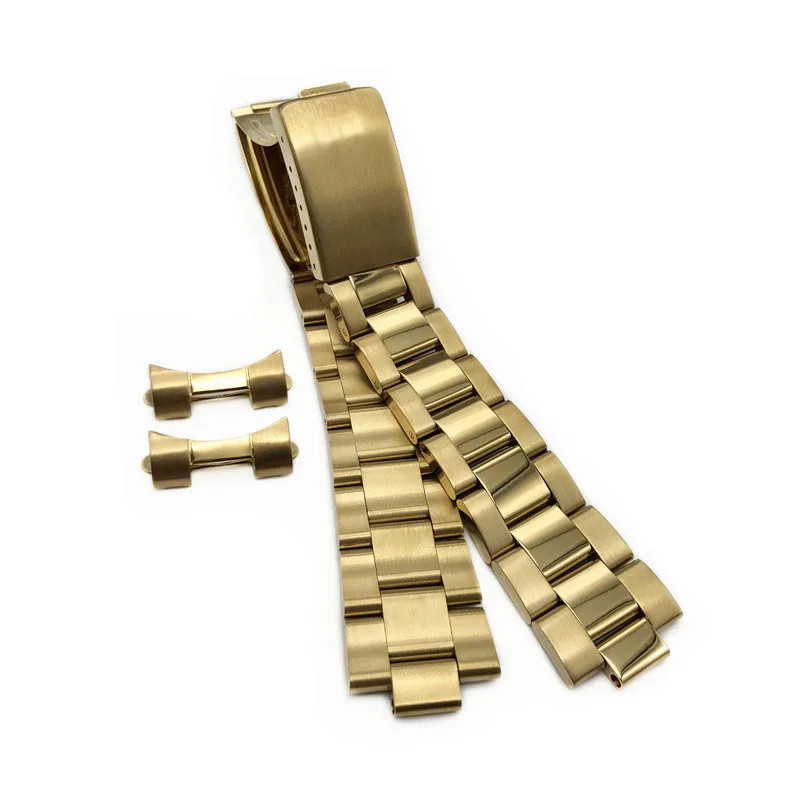 Stainless Steel Curved End Watch Band 13mm 17 18 19 20mm 21mm Metal Watch Strap